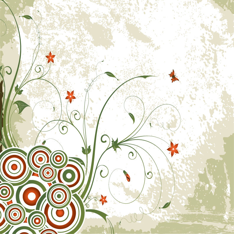 free vector Vintage Swirl Floral Background Vector